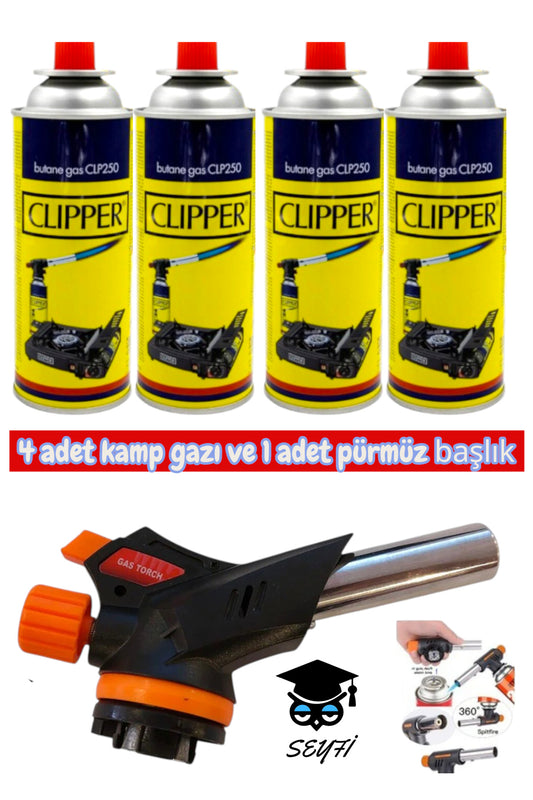 4 adet kamp gazı ve 1 adet pürmüz başlık
