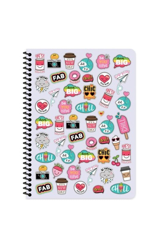 16x22 Cm 80 Yaprak Çizgisiz Plastik Kapak Telli Defter 60 Gram Beyaz Sayfa