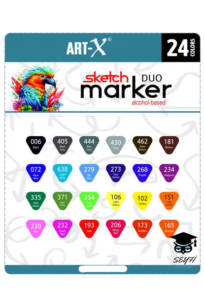SKETCH MARKER ÇİFT TARAFLI ÇİZİM KALEM SETİ ART-X RİCH YÜKSEK KALİTE KALICI MÜREKKEP İADE GARANTİLİ