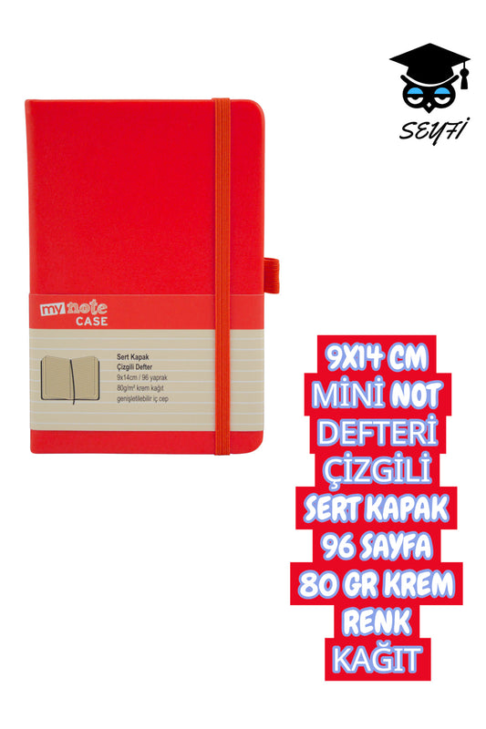 9X14 CM MİNİ NOT DEFTERİ ÇİZGİLİ SERT KAPAK 96 SAYFA 80 GR KREM RENK KAĞIT