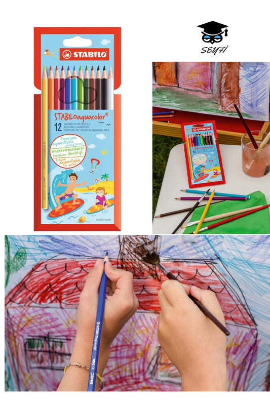 STABILO aquacolor Sulandırılabilir Kuru Boya Kalemi 12'li Paket