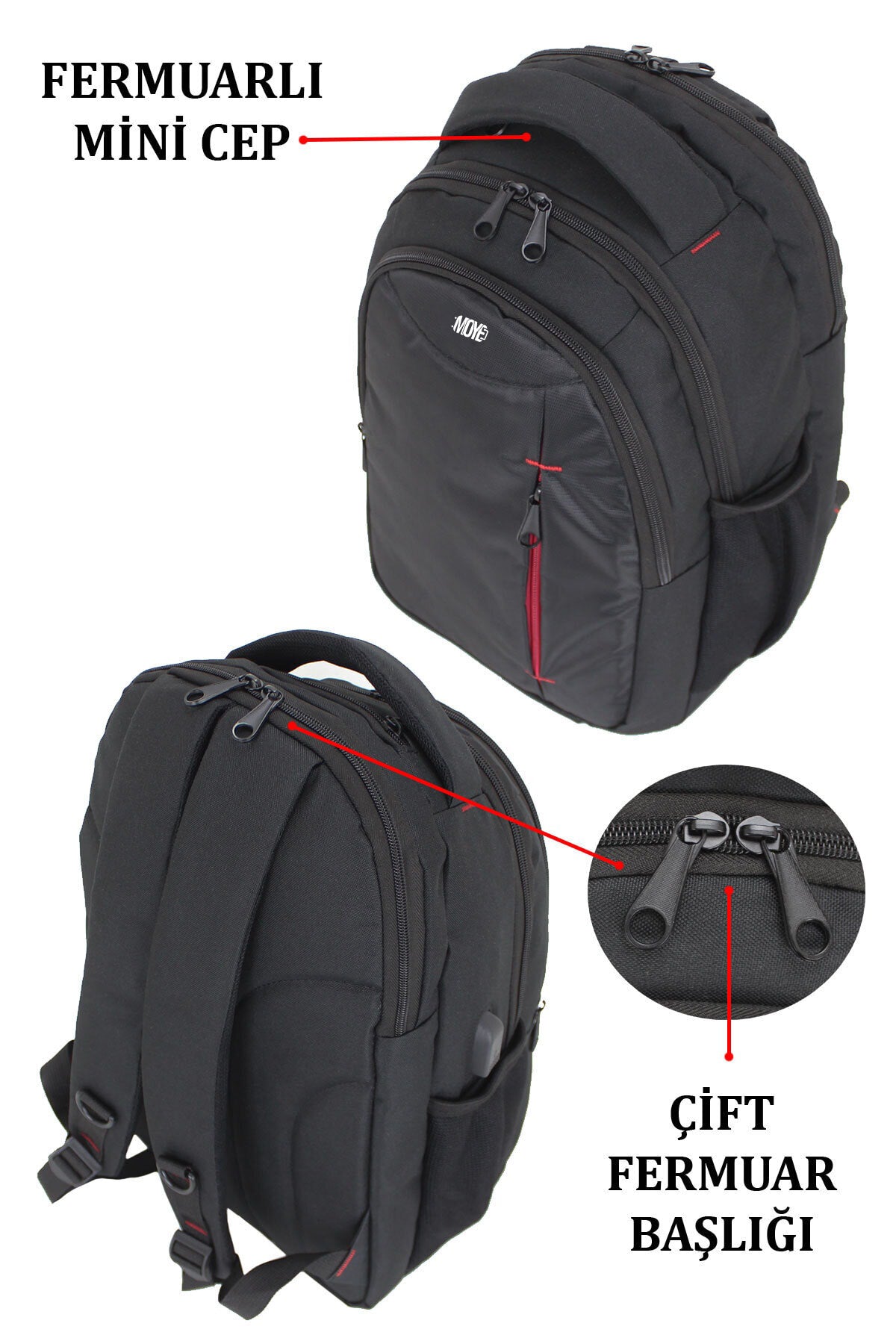 YÜKSEK KALİTE SIRT ÇANTASI SU GEÇİRMEZ DENYE KUMAŞ LAPTOP BÖLMELİ KORUYUCU PEDLİ 47X32X16,5 CM