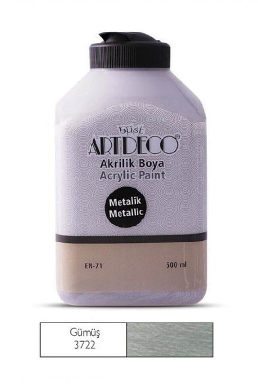 Metalik Akrilik Boya 500ml Gümüş 3722