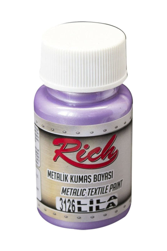 Metalik Akrilik Kumaş Boyası- Metalic Textile Paint 50cc - 3126 Lila