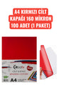 A4 KIRMIZI CİLT KAPAĞI 160 MİKRON 100 ADET (1 PAKET)