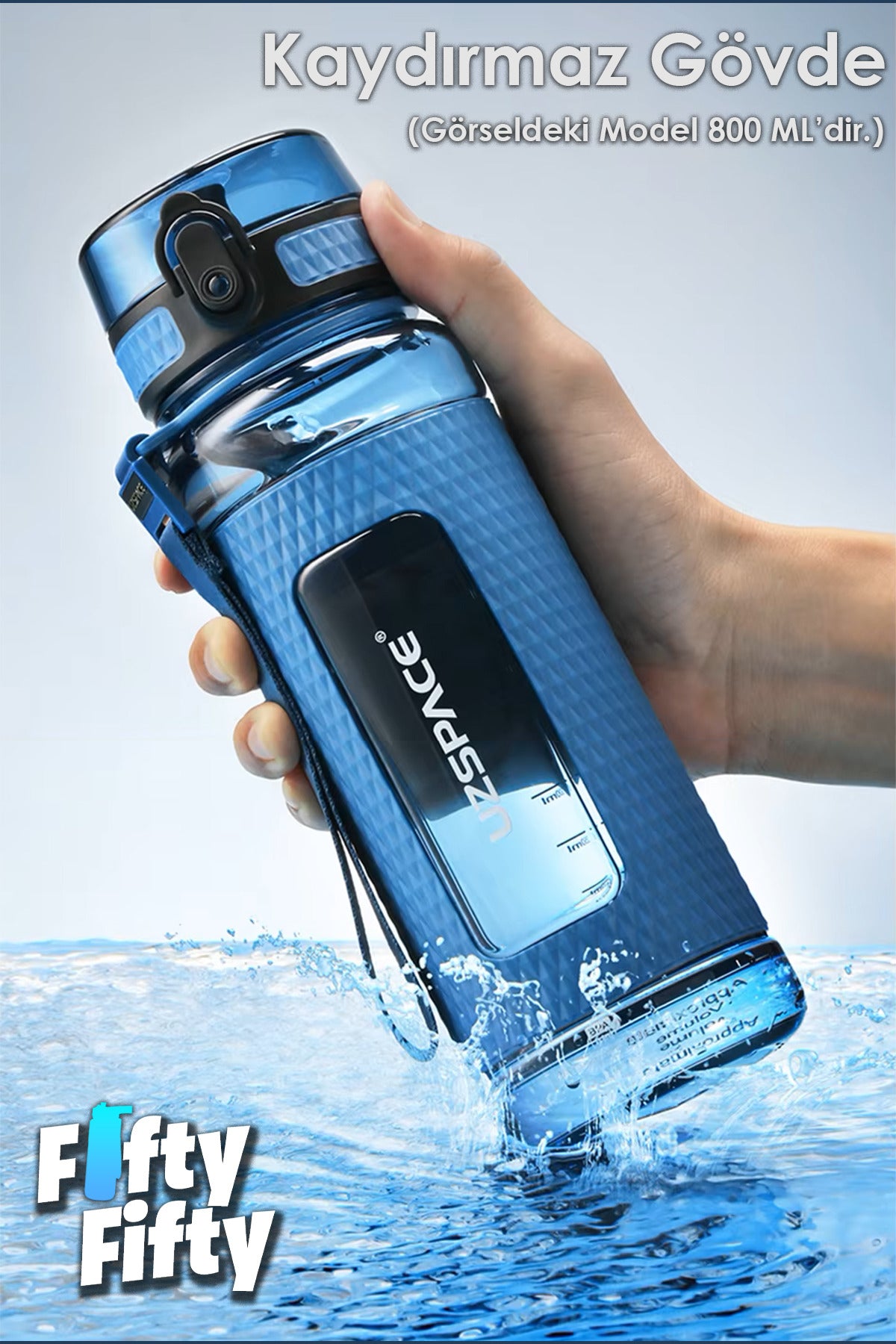 520 ML Tritan Su Matarası Silikon Korumalı Kaydırmaz Gövde Suluk Okul