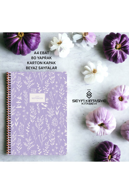ÇİZGİLİ A4 EBAT 80 YAPRAK KARTONKAPAK TELLİ DEFTER BEYAZ RENK 60 GR KAĞIT