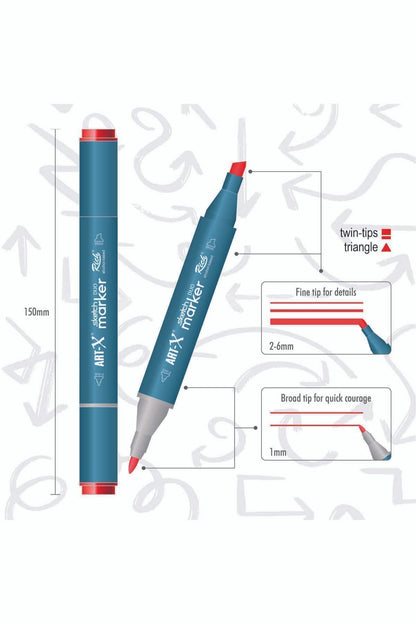 Art-x Sketch Marker Çift Taraflı Kalem Seti 48