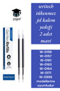writech tükenmez jel kalem yedeği 2 adet mavi W-0156 W-0157 W-0161 W-0163 W-0164 W-0171 W-099S