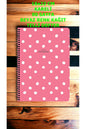 KARELİ 16X22 CM 80 YAPRAK PLASTİK KAPAK TELLİ DEFTER BEYAZ RENK SAYFALI PUANTİYE DESENLİ