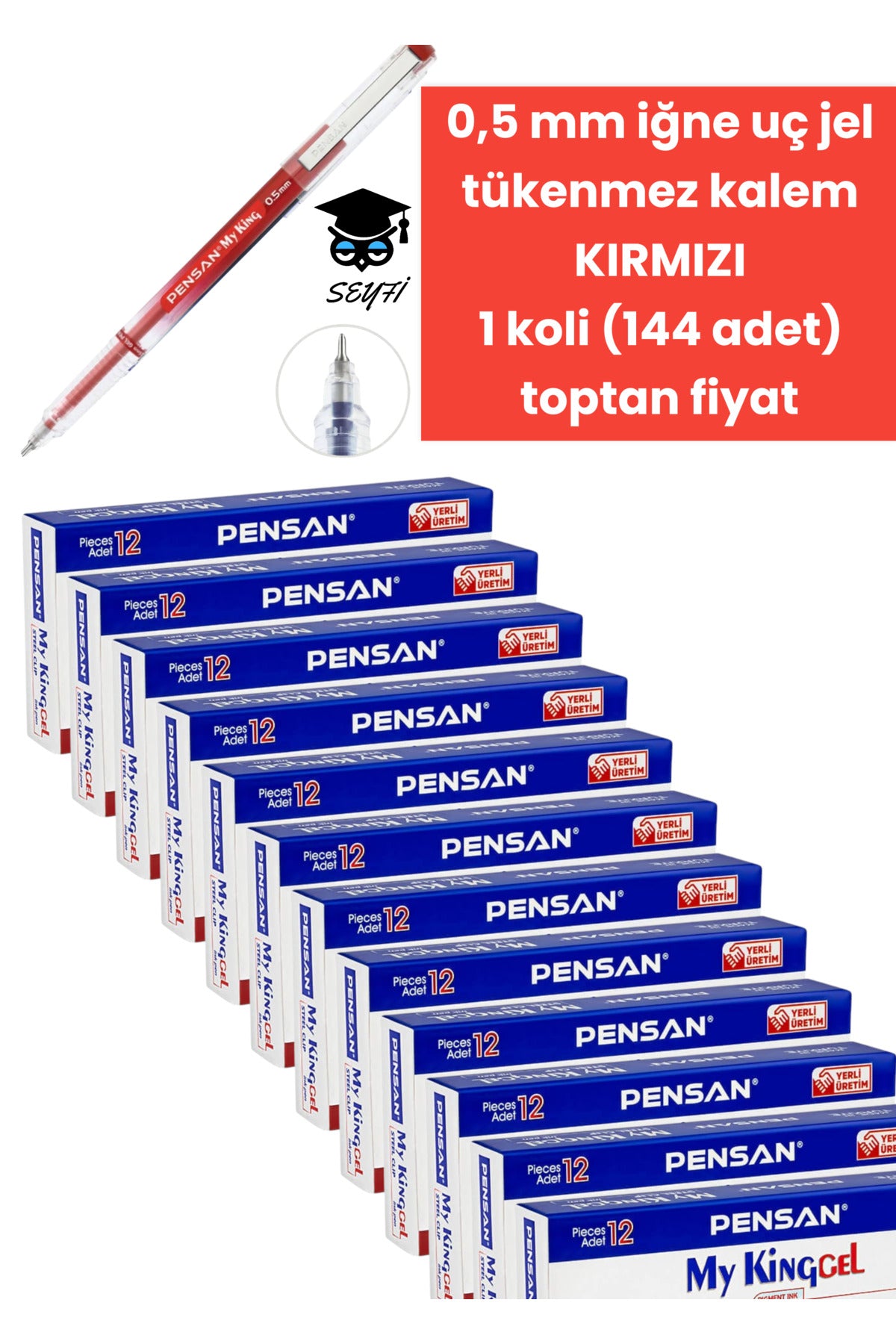 MY-KİNG 0,5 mm iğne uç jel tükenmez kalem 1 koli (144 adet) toptan fiyat pensan