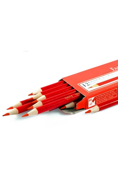 Faber-castell Mercanlı Kurşun Kalem Kırmızı Kalem Ve 12 Li Kuru Sulu Keçeli Pastel Boya