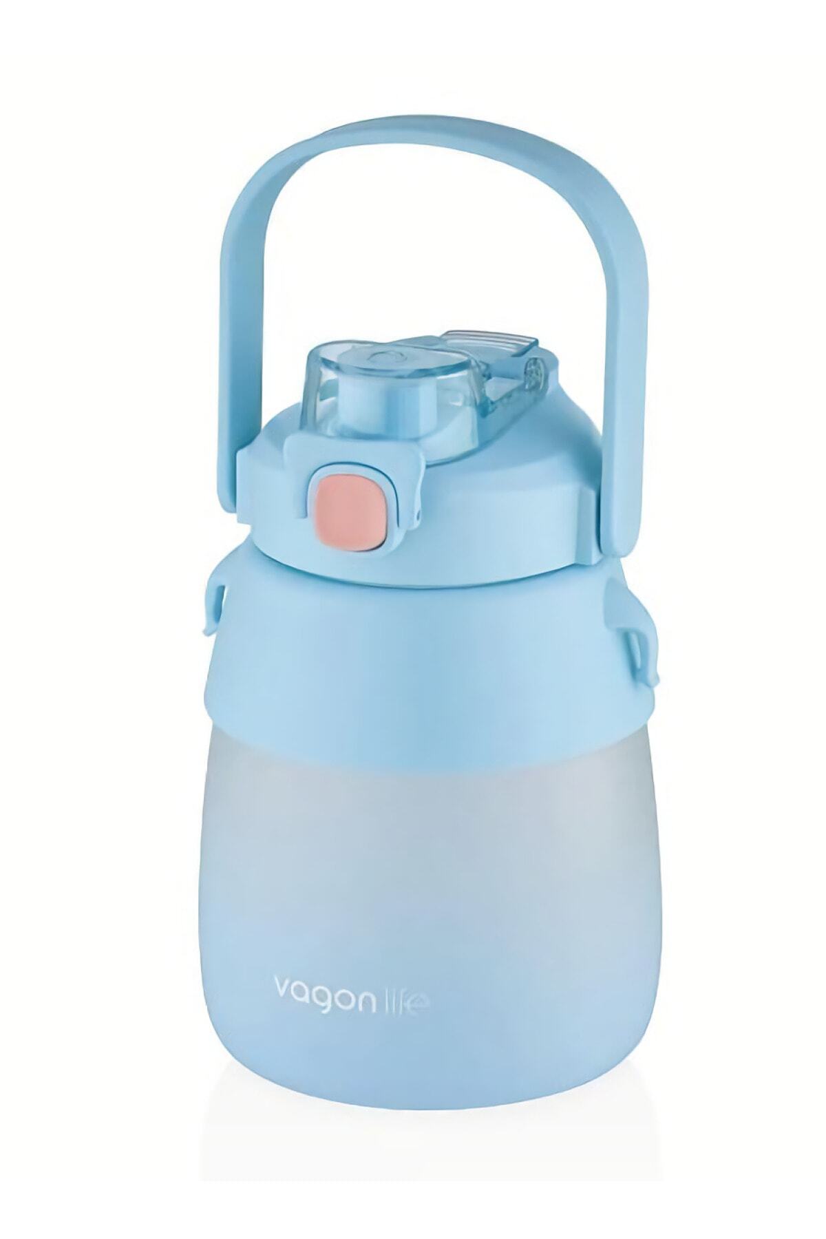 1000ml Pipetli/pipetsiz Çift Kullanım Suluk Matara (SPOR OKUL DOĞA) Vgn6640-mavi