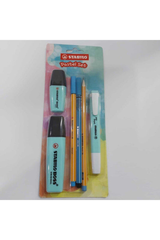 Fosforlu Kalem Tek Renk Pastel Set 6 Lı Mavi 70/113-6