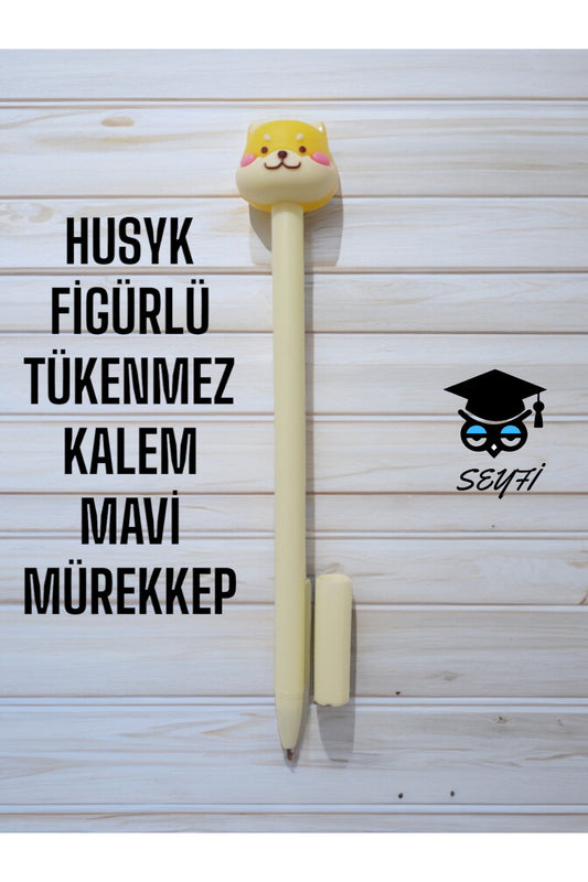 HUSYK FİGÜRLÜ TÜKENMEZ KALEM MAVİ MÜREKKEP
