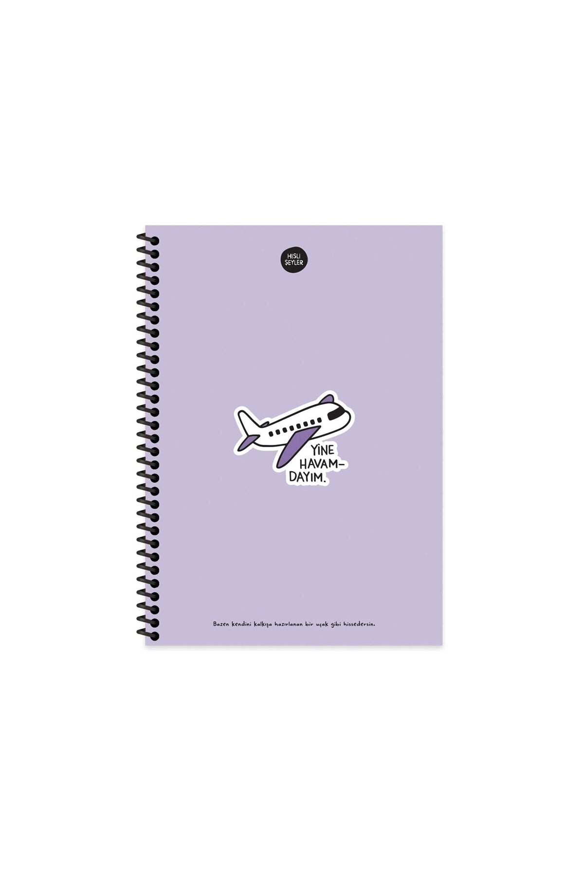 Hisli Şeyler 17x24 Cm Çizgisiz Telli Defter Sert Kapak 100 Yaprak