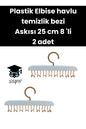 25 cm 8'li Plastik Elbise havlu temizlik bezi Askısı 2 adet