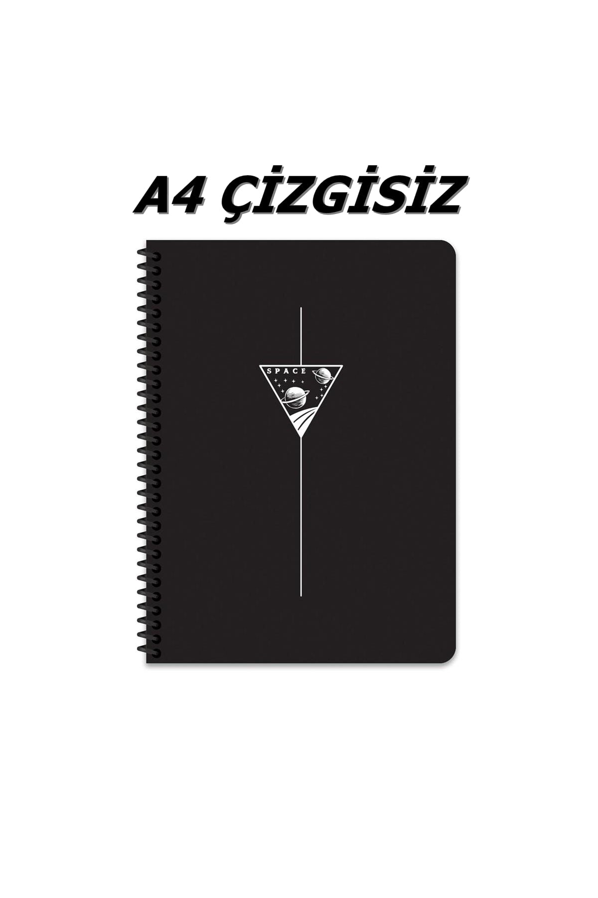 A4 80 Yaprak Çizgisiz Plastik Kapak Telli Defter 60 Gram Beyaz Sayfa