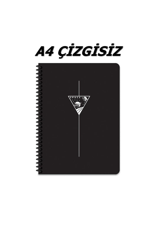 A4 80 Yaprak Çizgisiz Plastik Kapak Telli Defter 60 Gram Beyaz Sayfa