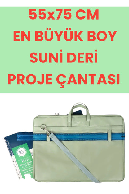 55X75 CM YUMUŞAK SUNİ DERİ PROJE-RESİM ÇANTASI YÜKSEK KALİTE %100 KALİTE VE İADE GARANTİLİ