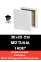 20X20 cm Bez Tuval Arkadan Zımbalı Tuval Kalın Şase 210 Gr %70 Polyester % 30 Pamuk Bez