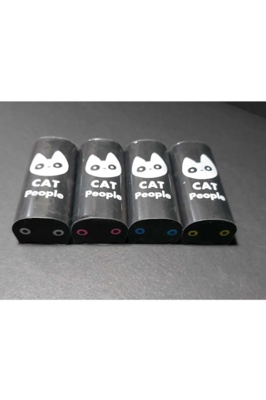 Siyah Silgi Kedi Modelli - 4 Adet