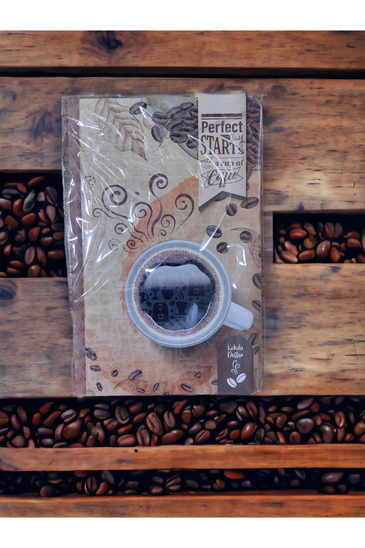 12,5x19,5 CM 112 SAYFA ÇİZGİLİ KOKULU DEFTER KARTON KAPAK KREM RENK KAĞIT