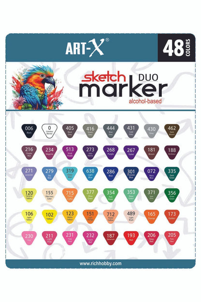 Art-x Sketch Marker Çift Taraflı Kalem Seti 48