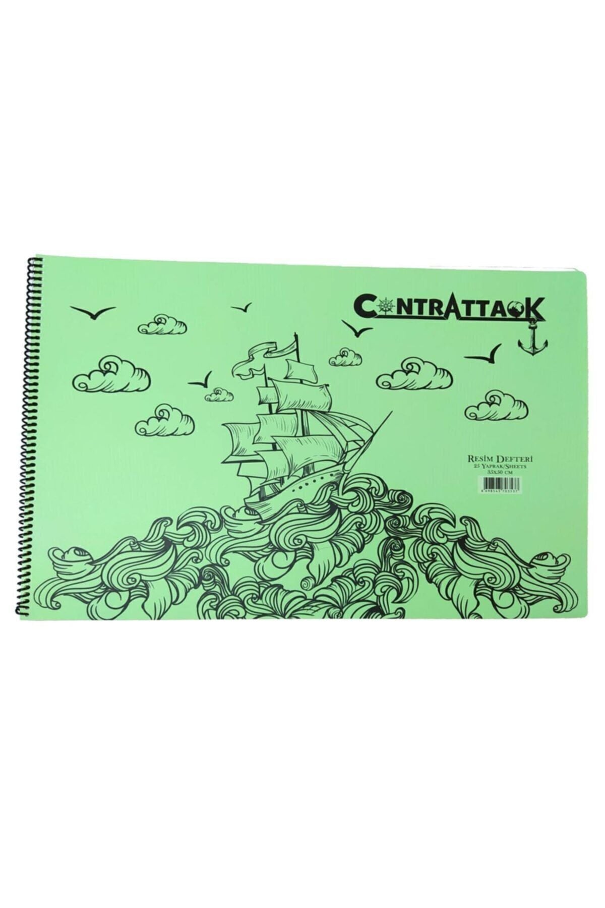 3 Adet Plastik Kapak Spiralli Resim Defteri 35 X 50 Cm 20 Yaprak