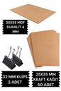 25X35 DURALİT 25X35 KRAFT KAĞIT 50 ADET VE 2 ADET KLİPS ÇİZİM SETİ