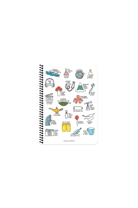 Keskin A4 Kareli Spiralli Stickerli Defter Oturmaya Mı Geldik? 80yp