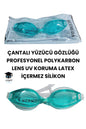 ÇANTALI YÜZÜCÜ GÖZLÜĞÜ PROFESYONEL POLYKARBON LENS UV KORUMA LATEX İÇERMEZ SİLİKON