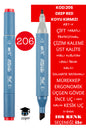 ÇİFT TARAFLI PROFESYONEL ÇİZİM KALEMİ KALICI MÜREKKEP ÜÇGEN GÖVDE İNCE UÇ 1 MM KESİK UÇ 2-6MM SKETCH
