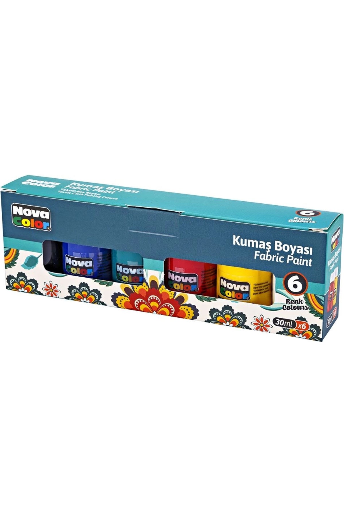 Novo color Kumaş Boyası Seti 6 Renk x 30 ml.