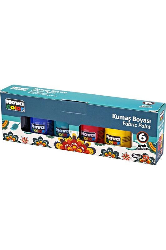 Novo color Kumaş Boyası Seti 6 Renk x 30 ml.