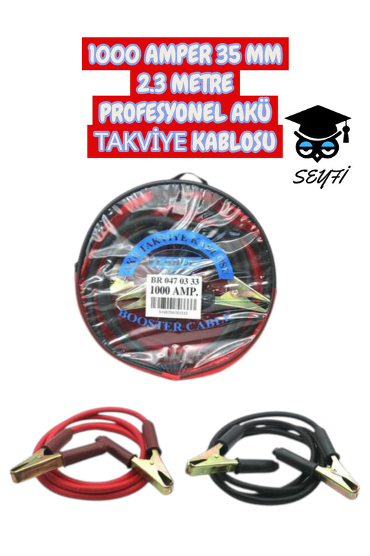 1000 AMPER 35 MM 2.3 METRE PROFESYONEL AKÜ TAKVİYE KABLOSU