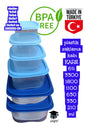 plastik saklama kabı KARE 6'li 3300 1800 1100 630 330 210 ml