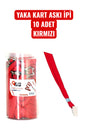 YAKA KART ASKI İPİ 10 ADET KIRMIZI
