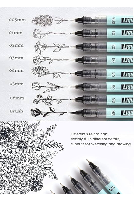 teknik çizim kalemi siyah mürekkep drawing pencil metal klips çelik uç