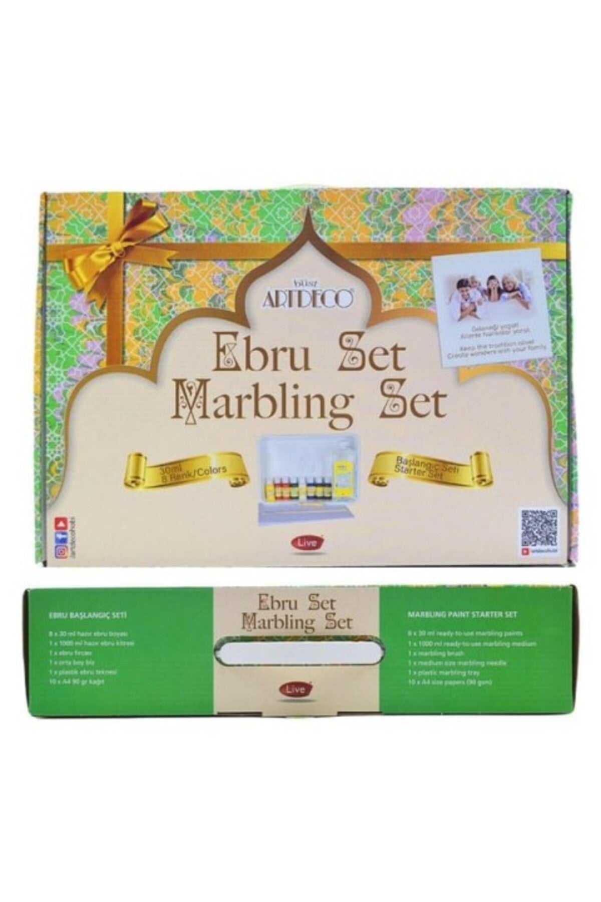 8x30ml A4 Tekneli Ebru Başlangıç Seti Damlalıksız / LV-Y-016-ES5