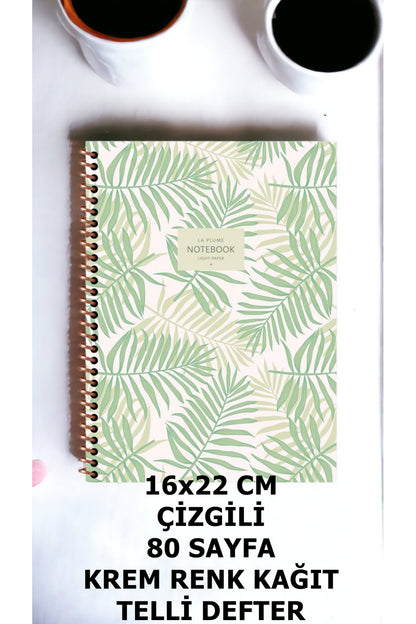 ÇİZGİLİ 16X22 CM 80 YAPRAK KARTON KAPAK TELLİ DEFTER KREM RENK SAYFALAR LA PLUME HAFİF DEFTER