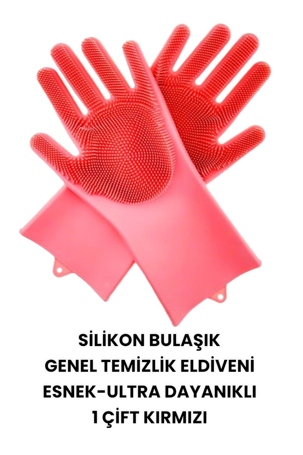 SİLİKON BULAŞIK GENEL TEMİZLİK ELDİVENİ ESNEK-ULTRA DAYANIKLI 1 ÇİFT ISIYA DAYANIKLI ELDİVEN