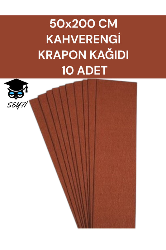 50x200 CM KAHVERENGİ KRAPON KAĞIDI 10 ADET