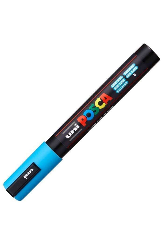 Uniball Posca 1.8-2.5mm Yuvarlak Uçlu Poster Markörü Açık Mavi (8) / PC5M