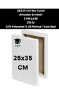 25X35 CM Bez Tuval Arkadan Zımbalı 2 CM ŞASE 210 Gr %70 Polyester % 30 Pamuk Tuval Bezi