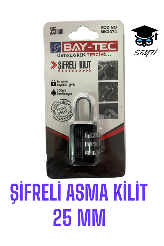 ŞİFRELİ ASMA KİLİT 25 MM DOLAP KİLİDİ KAPI KİLİDİ
