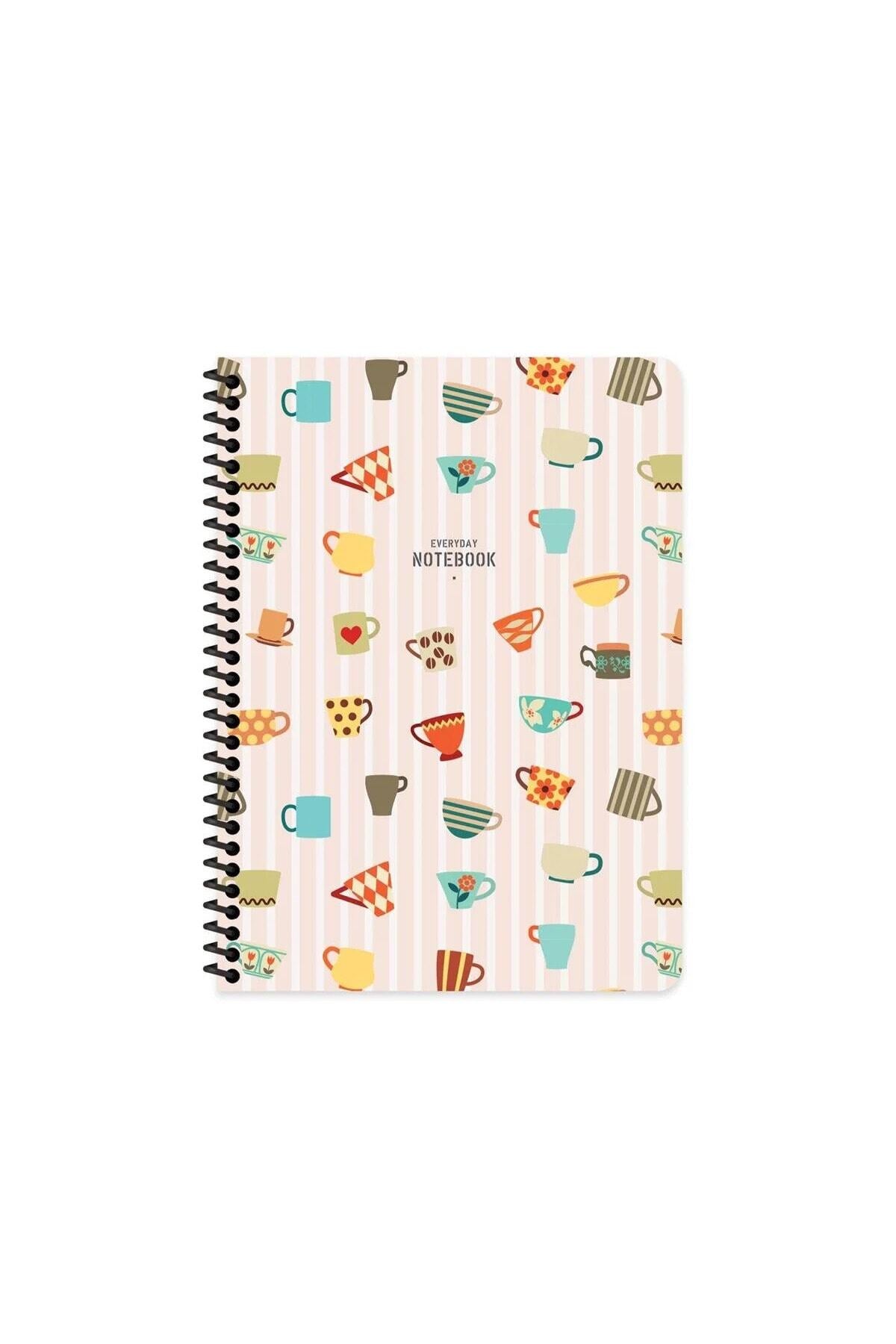 ÇİZGİLİ 16x22 CM 80 YAPRAK KARTON KAPAK TELLİ DEFTER 60 GRAM BEYAZ SAYFA COFFEE