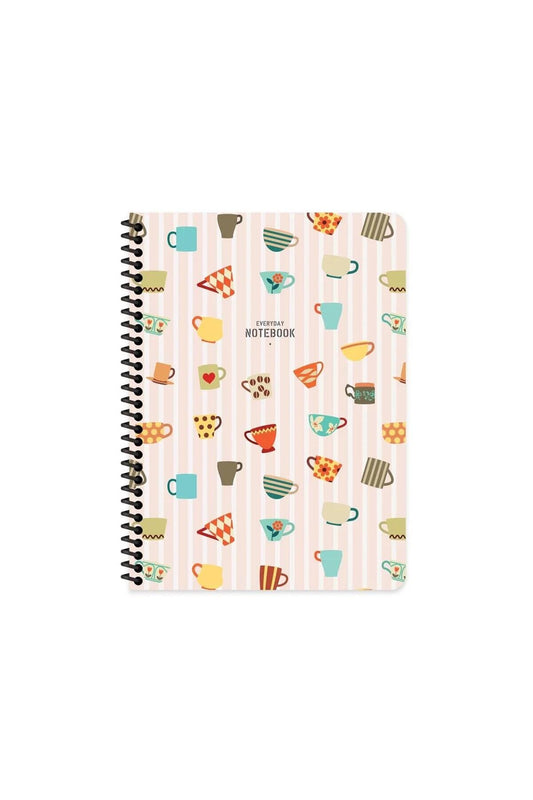 ÇİZGİLİ 16x22 CM 80 YAPRAK KARTON KAPAK TELLİ DEFTER 60 GRAM BEYAZ SAYFA COFFEE