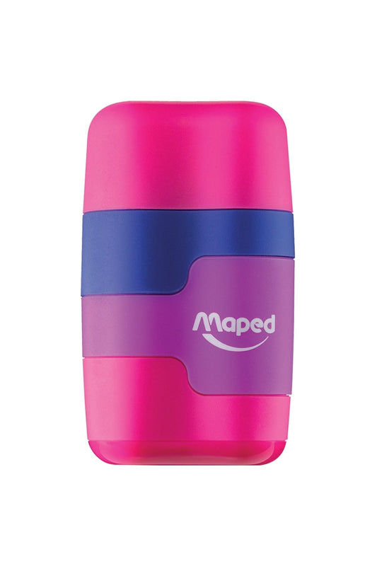 Connect Renkli Çift Delikli Silgili Kalemtraş