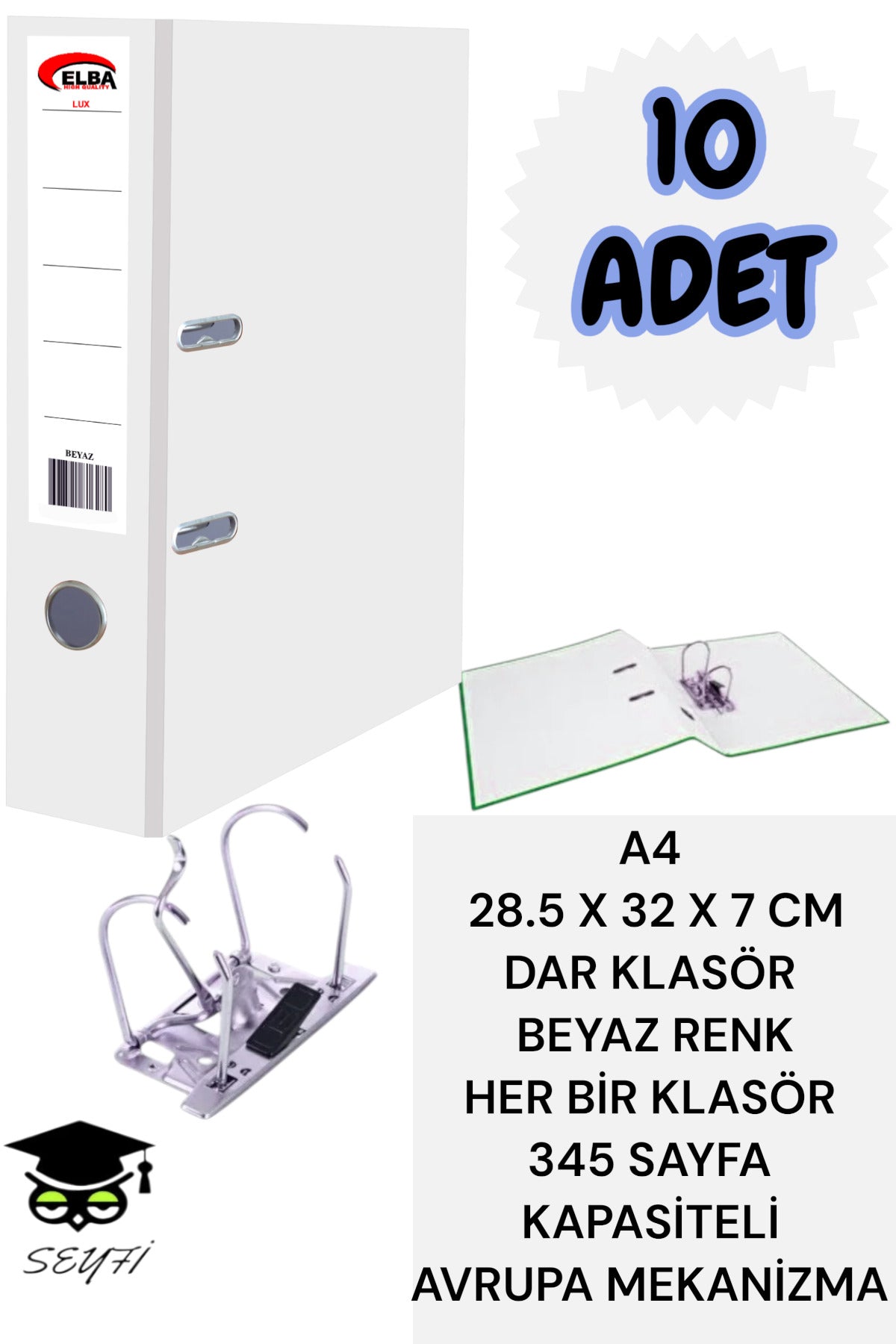 A4 OFİS KLASÖRÜ BÜRO EVRAK DÜZENLEYİCİ KLASÖR ÇİFT METAL HALKA AVRUPA MEKANİZMA